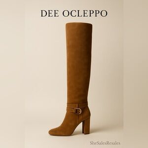 Dee Ocleppo
Samantha 95mm Suede Leather Over the Knee-High Boots Tan 9.5
